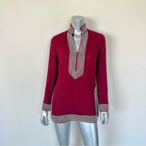 NEW!!! Tory Burch women linen top with crystals size 2
